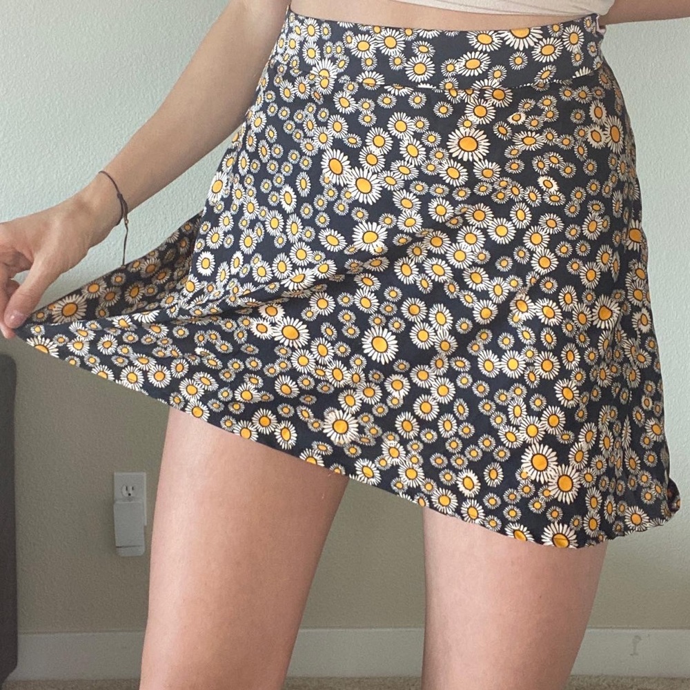 Free people silk mini skirt floral